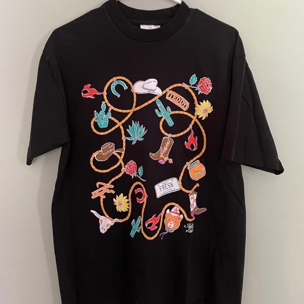 Teddy Fresh Mens Medium Cowboy Design T-Shirt